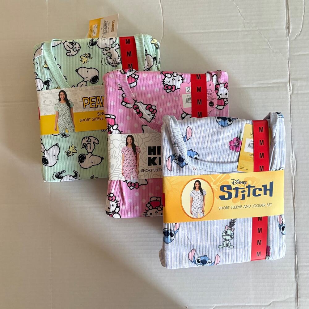 3 Character Women’s 2 Piece Pajama Sets